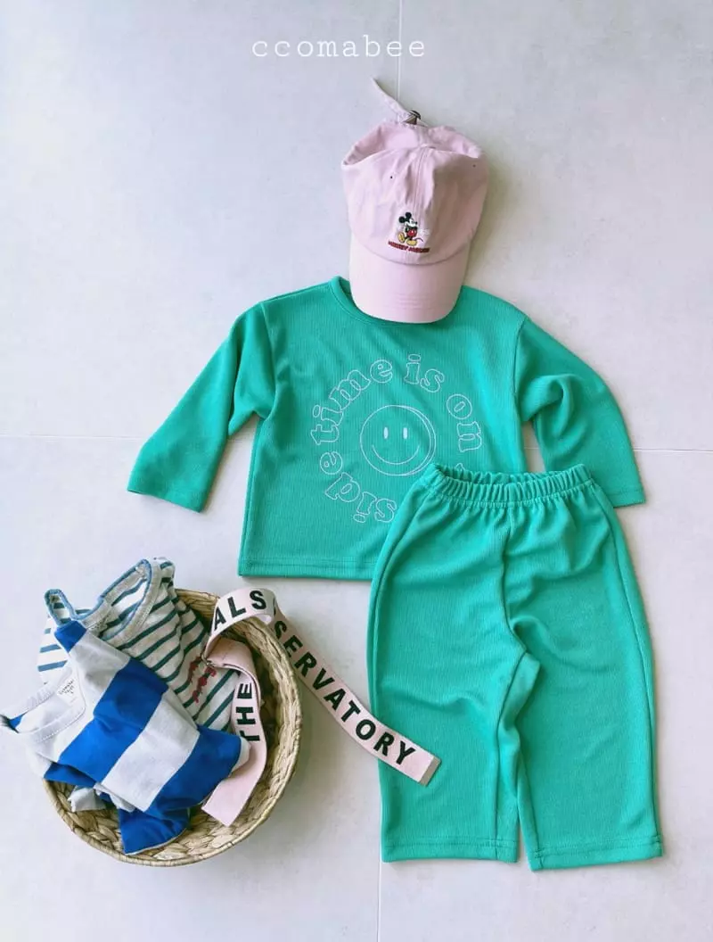 Ccomabee - Korean Children Fashion - #prettylittlegirls - Smile Top Bottom Set - 3