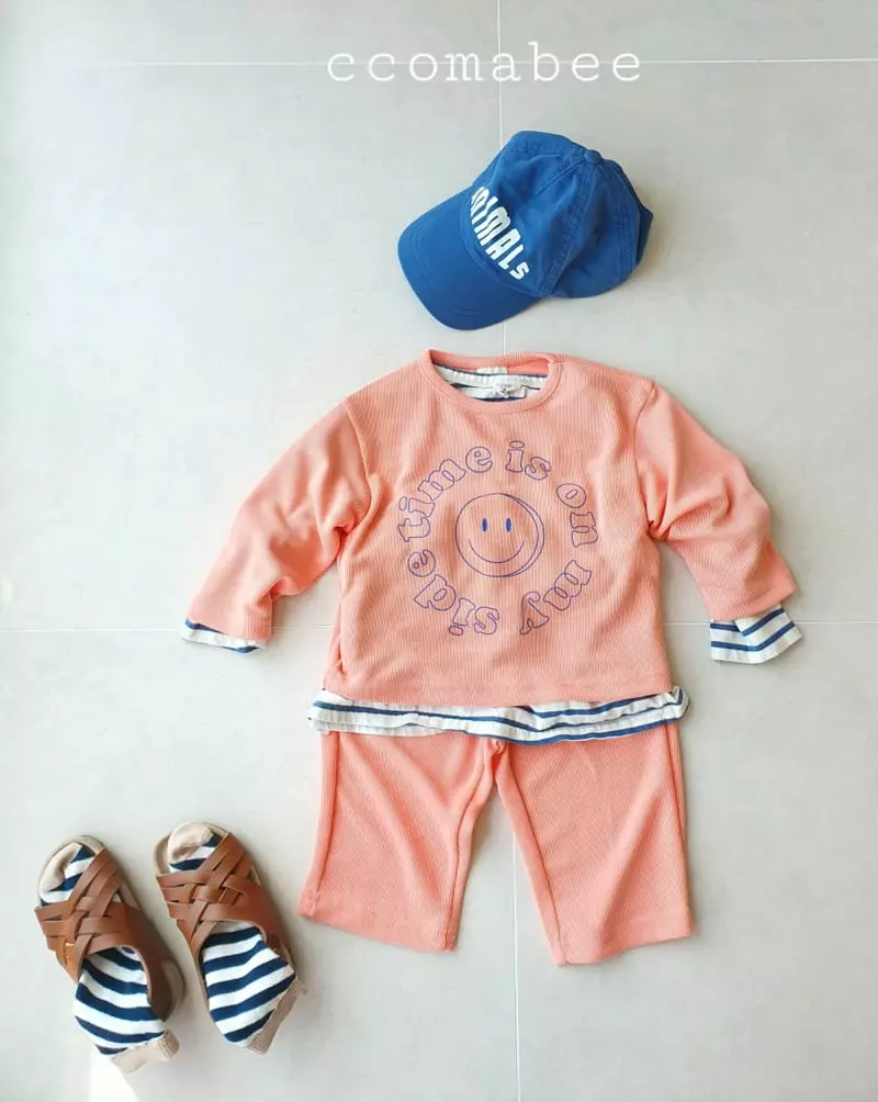 Ccomabee - Korean Children Fashion - #stylishchildhood - Smile Top Bottom Set - 6