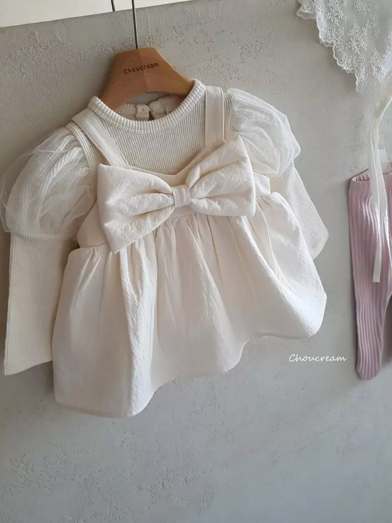 Choucream - Korean Baby Fashion - #babyfever - Bog Ribbon Mini One-piece - 10