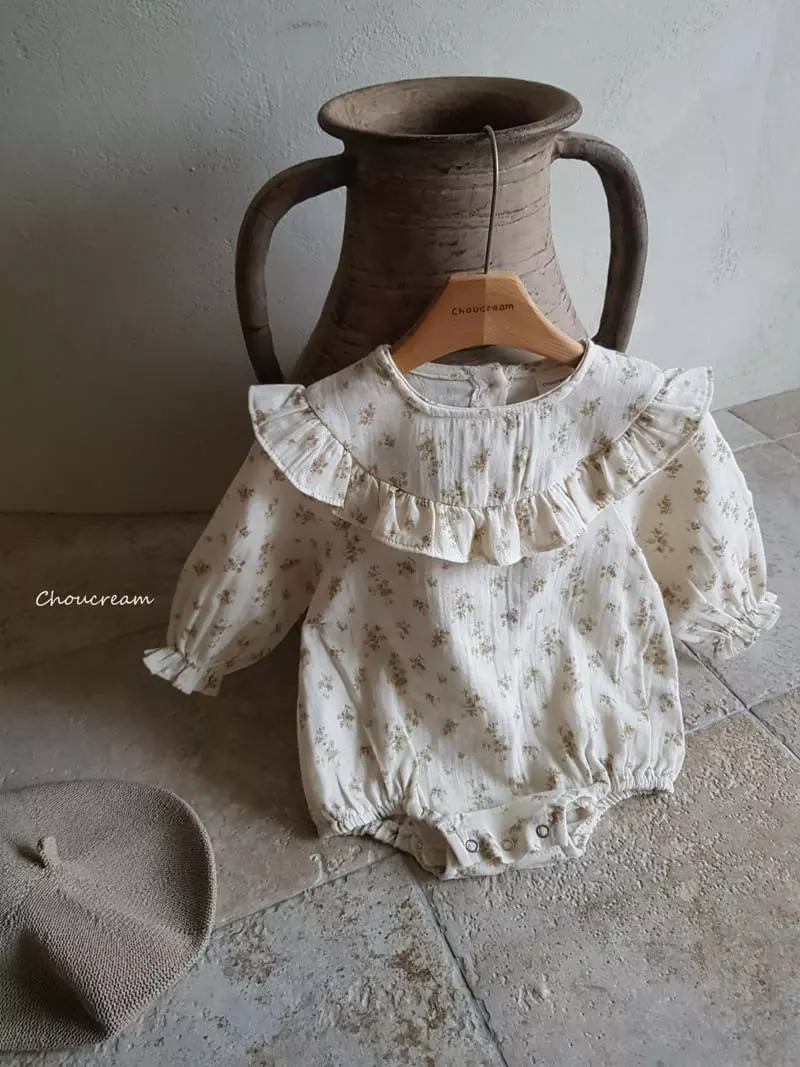 Choucream - Korean Baby Fashion - #babygirlfashion - Lucy Flower Frill Bodysuit - 3
