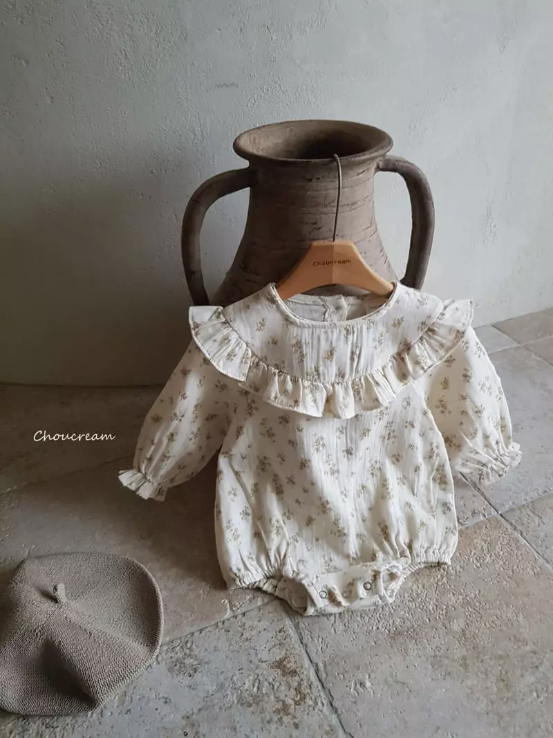 Choucream - Korean Baby Fashion - #babygirlfashion - Lucy Flower Frill Bodysuit - 4