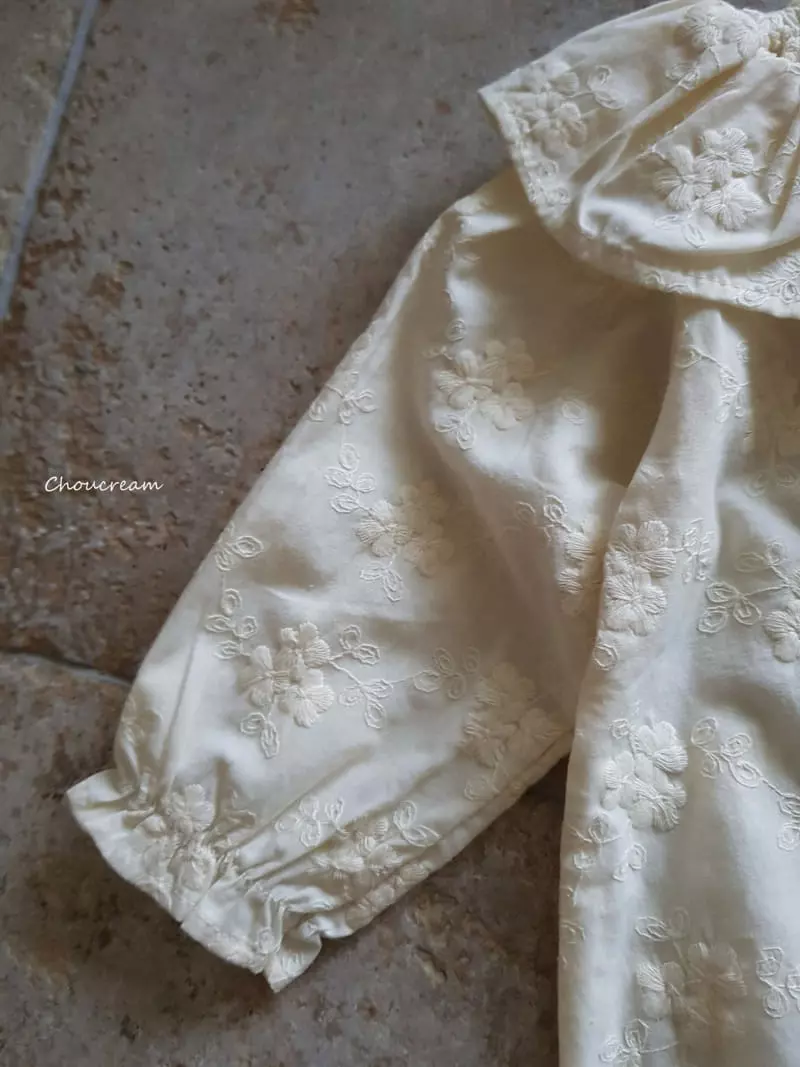 Choucream - Korean Baby Fashion - #babygirlfashion - Embrodiery Flower Blouse - 4