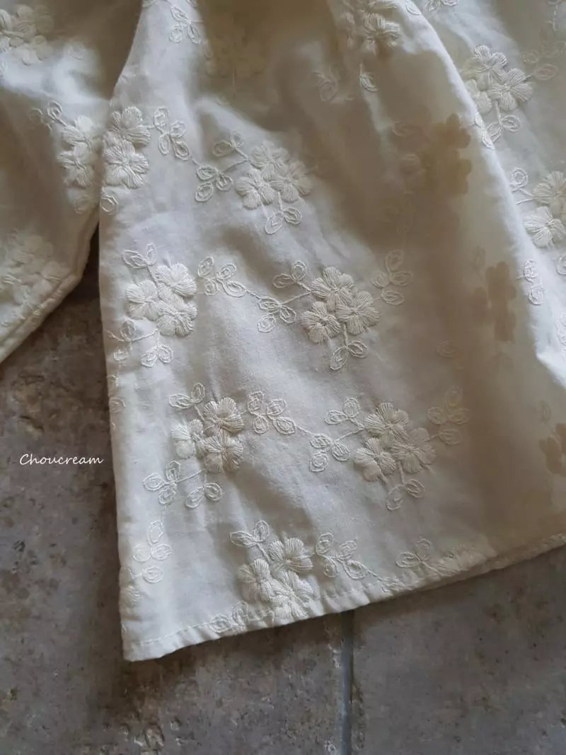 Choucream - Korean Baby Fashion - #babyoninstagram - Embrodiery Flower Blouse - 5