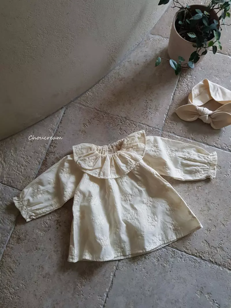 Choucream - Korean Baby Fashion - #babyoutfit - Embrodiery Flower Blouse - 7