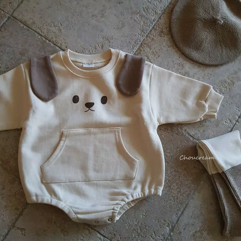 Choucream - Korean Baby Fashion - #babyootd - Puppy Bodysuit - 4