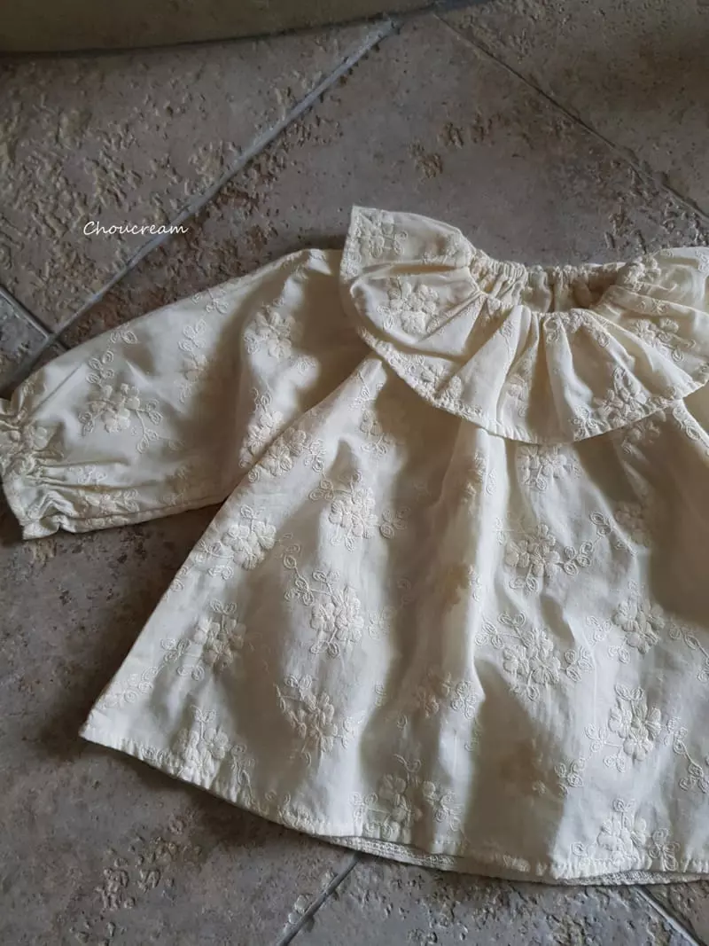 Choucream - Korean Baby Fashion - #babywear - Embrodiery Flower Blouse - 9