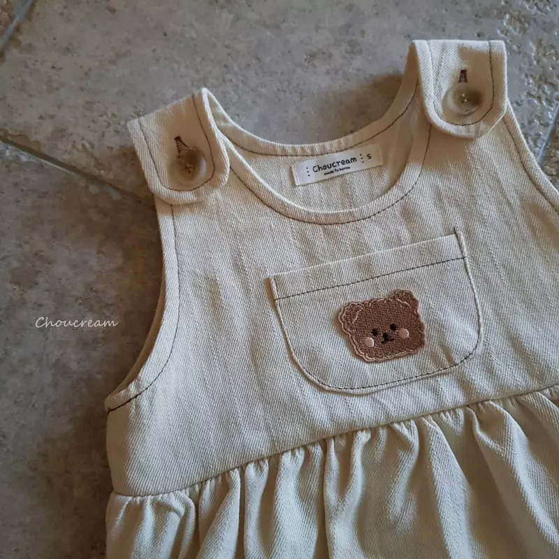 Choucream - Korean Baby Fashion - #babywear - Bear Dungarees Bodysuit - 8