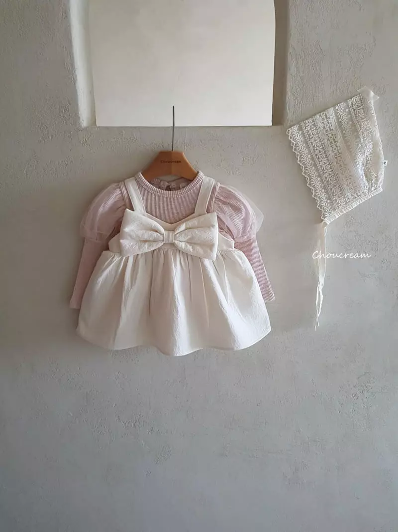 Choucream - Korean Baby Fashion - #onlinebabyboutique - Bog Ribbon Mini One-piece - 4