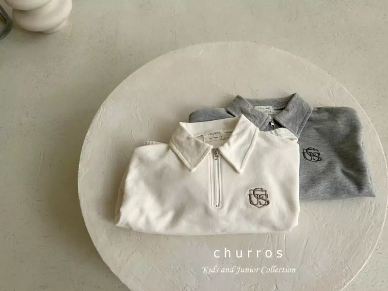 Churros - Korean Children Fashion - #prettylittlegirls - Collar Embroidery Sweatshirt - 4