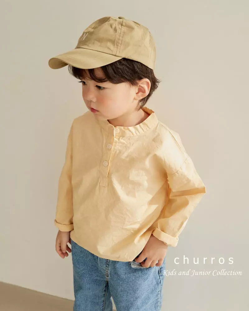 Churros - Korean Children Fashion - #littlefashionista - Classic Henry Neck Shirt