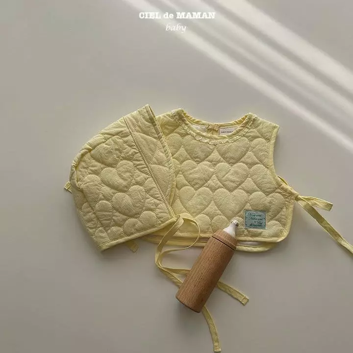 Ciel De Maman - Korean Baby Fashion - #babyboutique - Bib Vest Bonnet Set - 4
