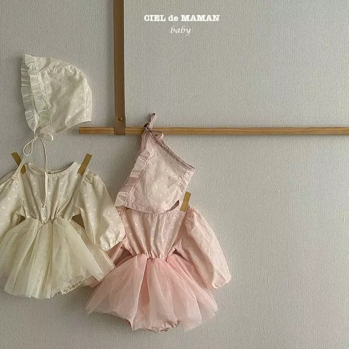 Ciel De Maman - Korean Baby Fashion - #babyboutiqueclothing - Spring Ballet Bodysuit with Bonnet - 8