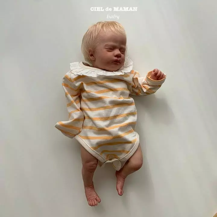 Ciel De Maman - Korean Baby Fashion - #babyfever - Stripes Frill Bodysuit - 7