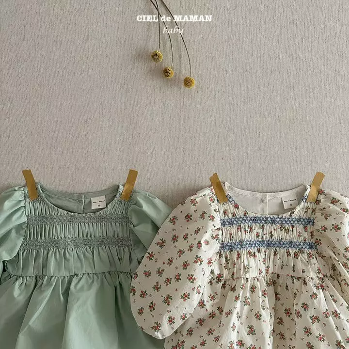Ciel De Maman - Korean Baby Fashion - #babyfever - Smocking Bodysuit