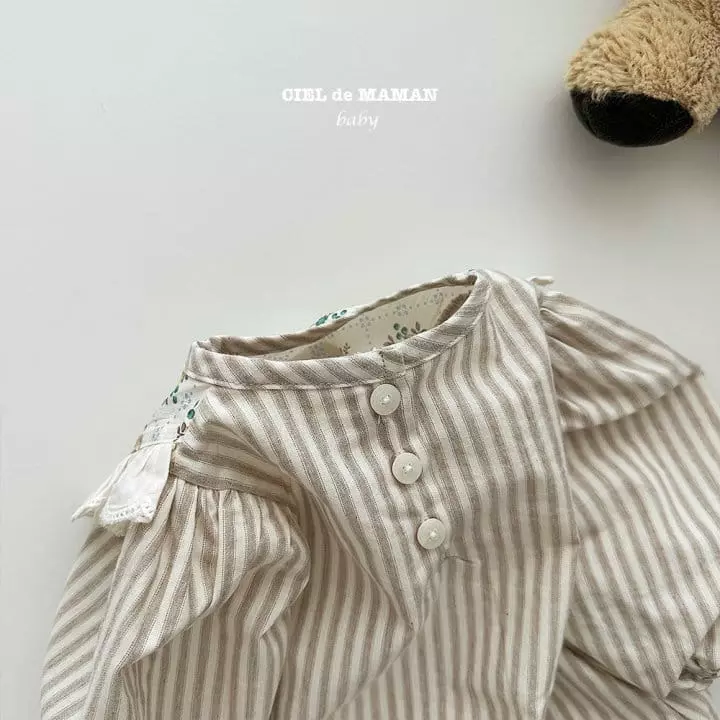 Ciel De Maman - Korean Baby Fashion - #babyoninstagram - Stripes Mix Bodysuit - 7