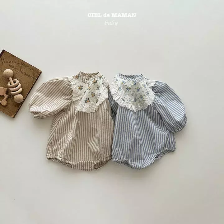 Ciel De Maman - Korean Baby Fashion - #babyootd - Stripes Mix Bodysuit - 8