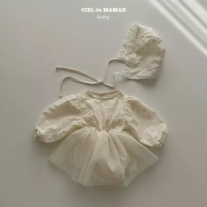Ciel De Maman - Korean Baby Fashion - #onlinebabyshop - Spring Ballet Bodysuit with Bonnet - 5