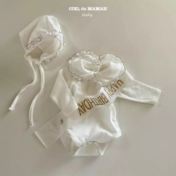Ciel De Maman - Korean Baby Fashion - #smilingbaby - Birth Day Bodysuit - 2