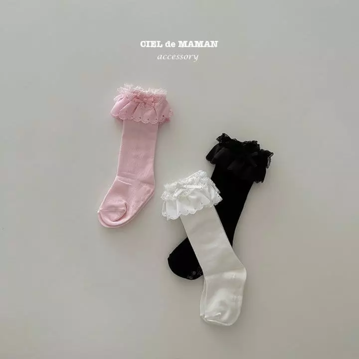 Ciel De Maman - Korean Children Fashion - #littlefashionista - Cancan Lace Knee Socks - 9