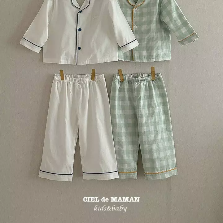 Ciel De Maman - Korean Children Fashion - #toddlerclothing - Sunday Pajama Apple Mint  - 6