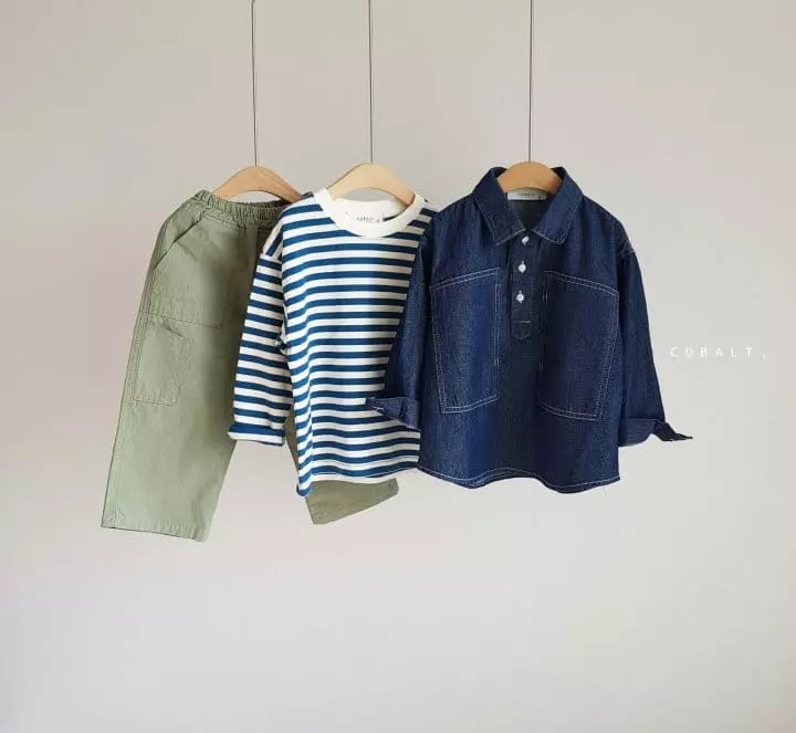 Cobalt - Korean Children Fashion - #designkidswear - Denim Pullover Shirt - 8