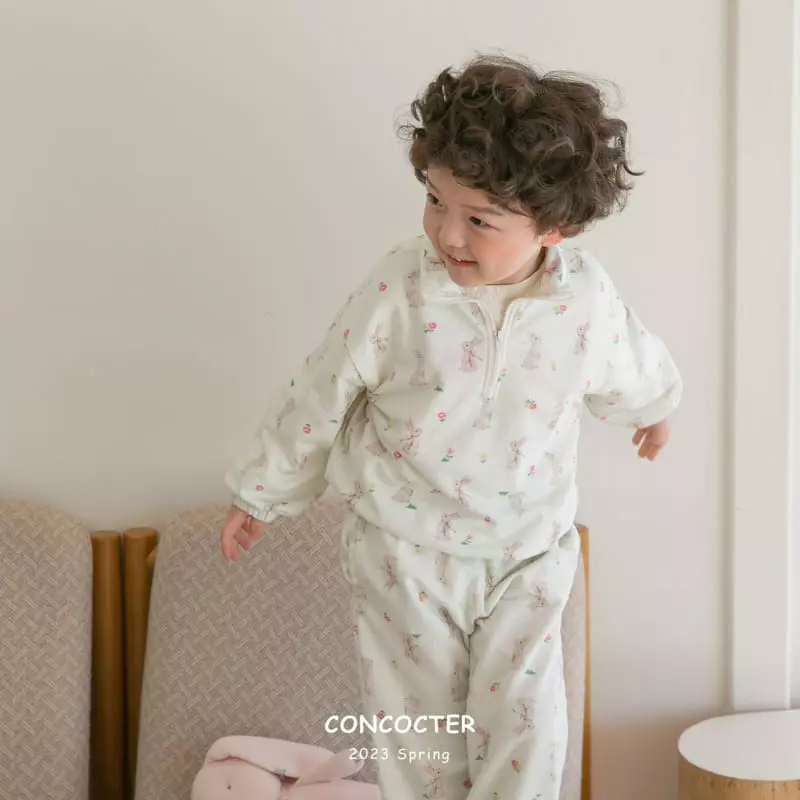 Concocter - Korean Children Fashion - #Kfashion4kids - Bebe Barnie Zip-up Top Bottom Set - 10
