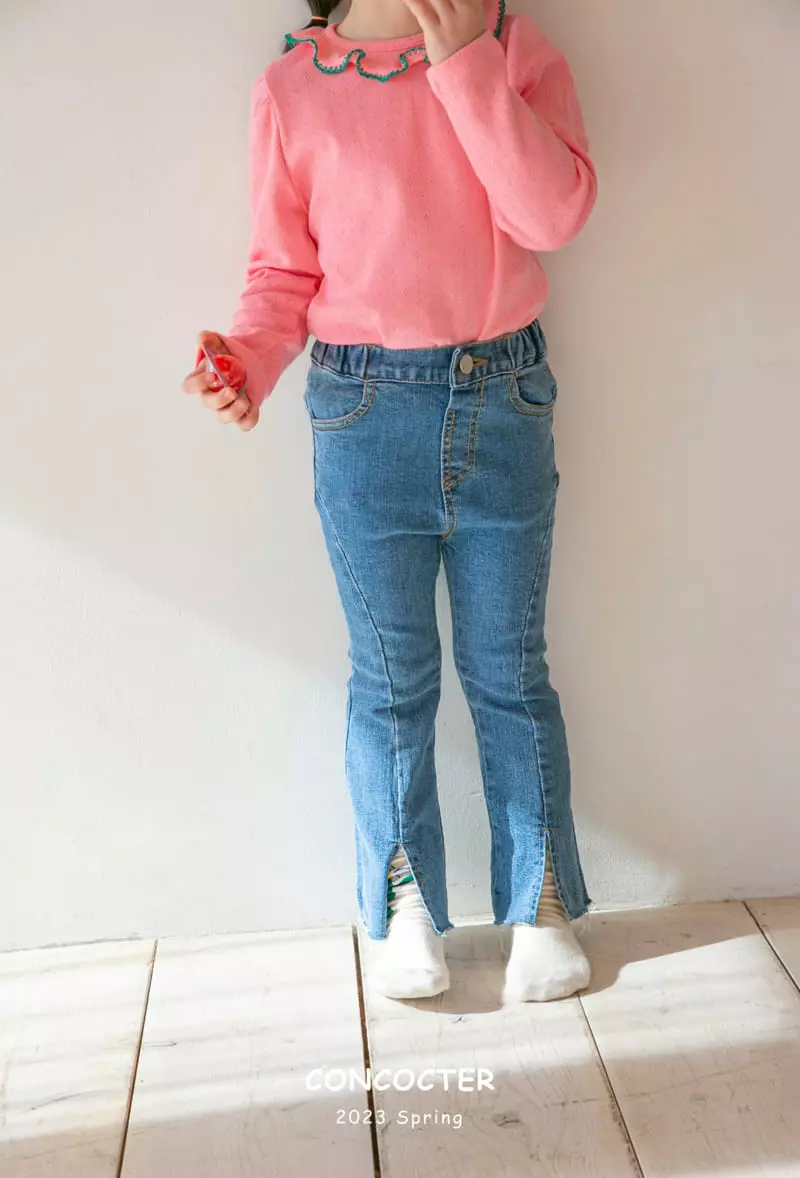 Concocter - Korean Children Fashion - #childofig - Denim Slit Pants - 6