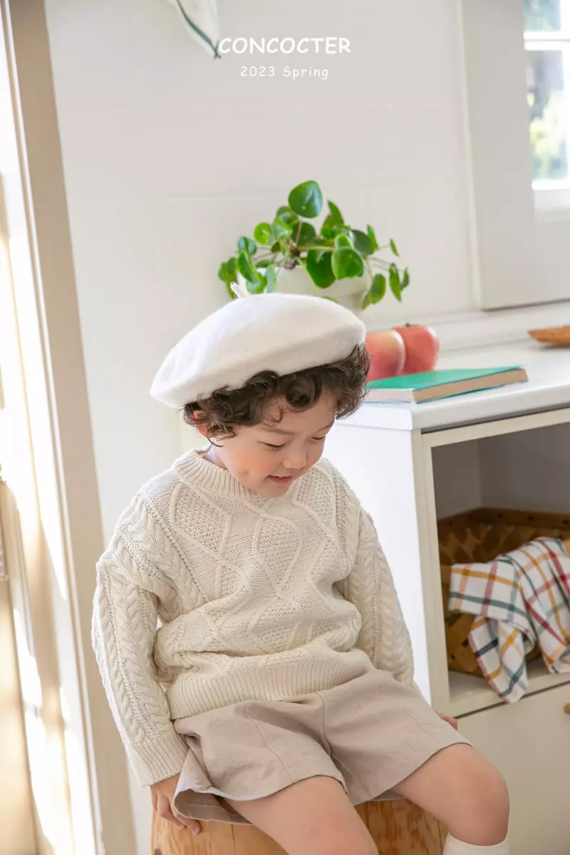 Concocter - Korean Children Fashion - #designkidswear - Sweet Fisher Round Knit Tee - 2