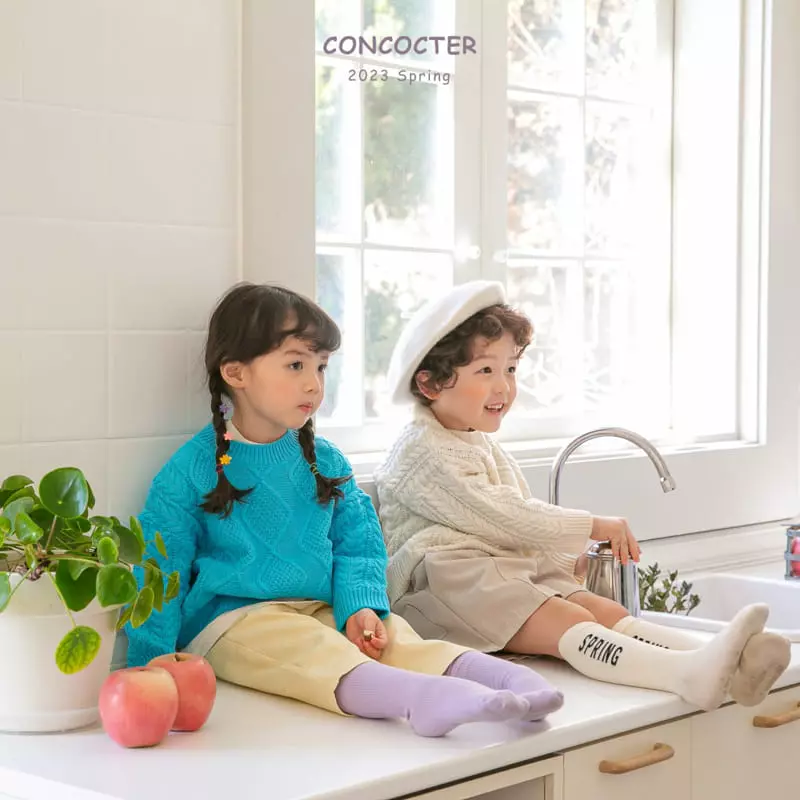 Concocter - Korean Children Fashion - #discoveringself - Sweet Fisher Round Knit Tee - 4