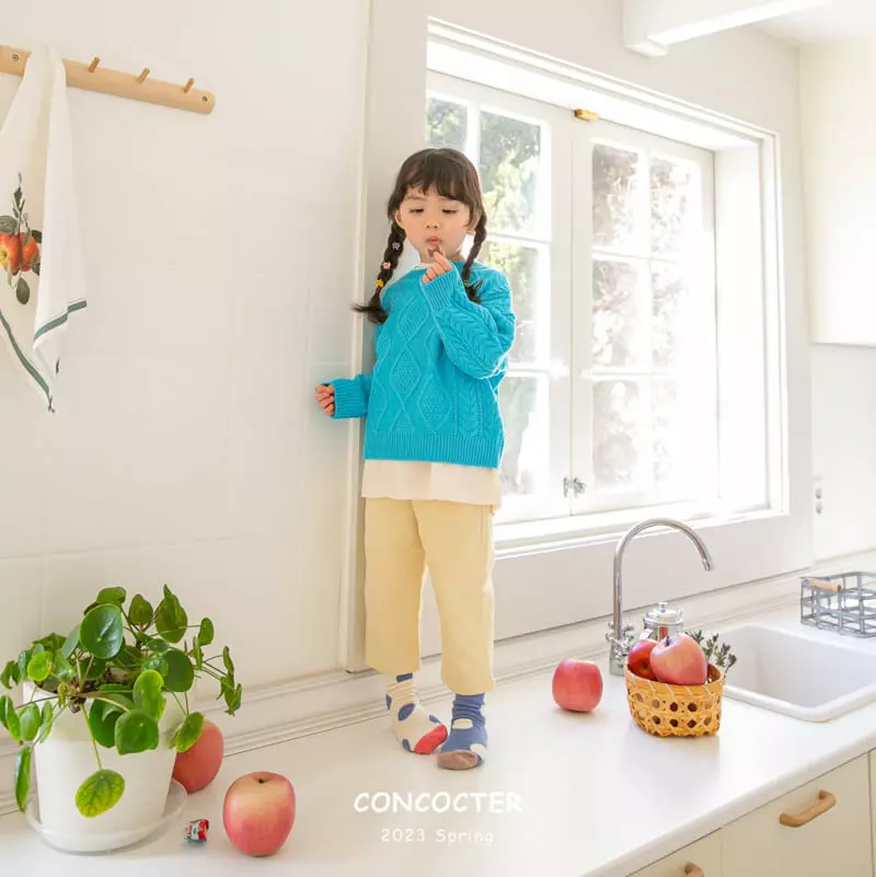 Concocter - Korean Children Fashion - #kidsshorts - Sweet Fisher Round Knit Tee - 5