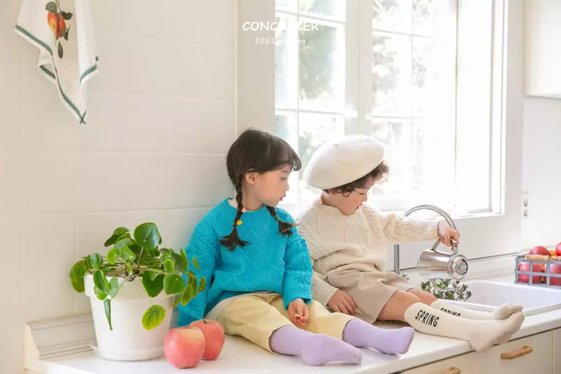 Concocter - Korean Children Fashion - #kidsstore - Sweet Fisher Round Knit Tee - 6