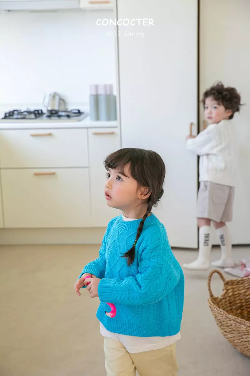 Concocter - Korean Children Fashion - #littlefashionista - Sweet Fisher Round Knit Tee - 9