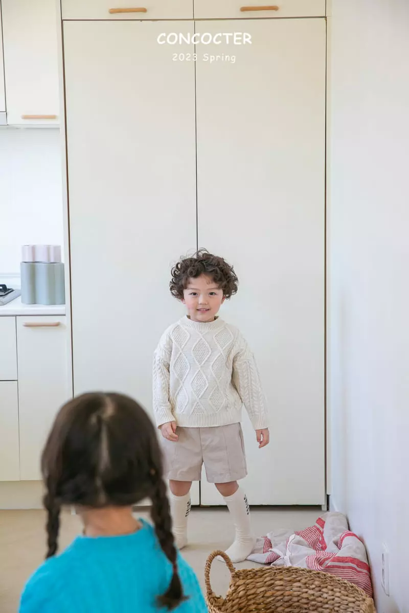 Concocter - Korean Children Fashion - #magicofchildhood - Sweet Fisher Round Knit Tee - 10