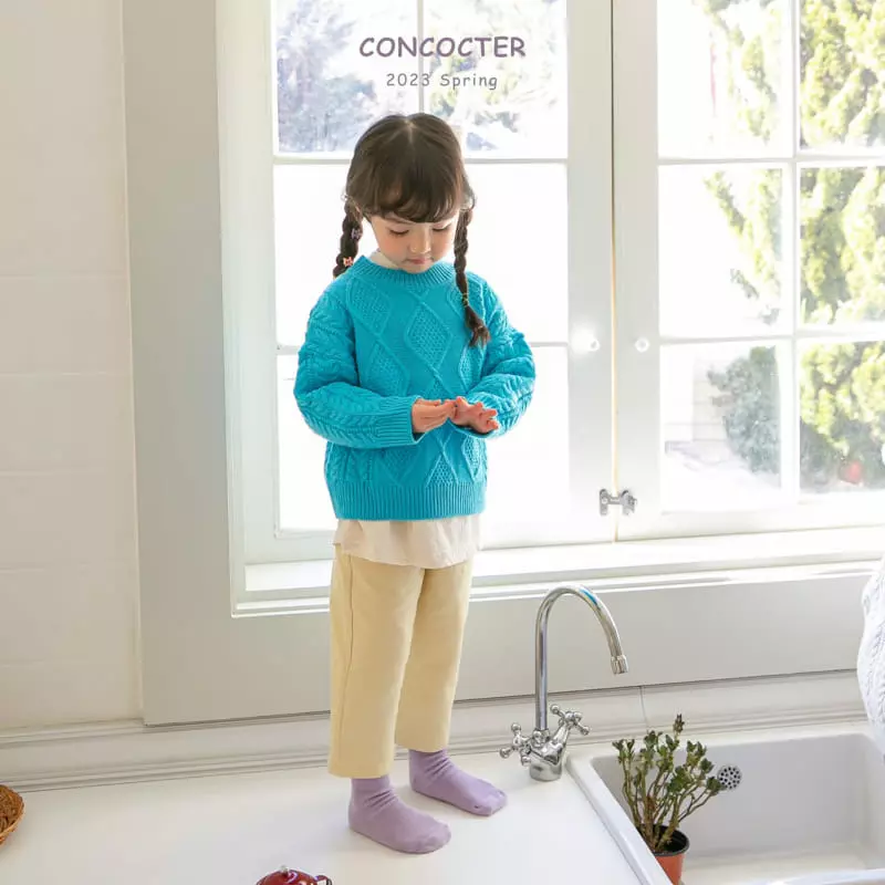 Concocter - Korean Children Fashion - #prettylittlegirls - Sweet Fisher Round Knit Tee - 12