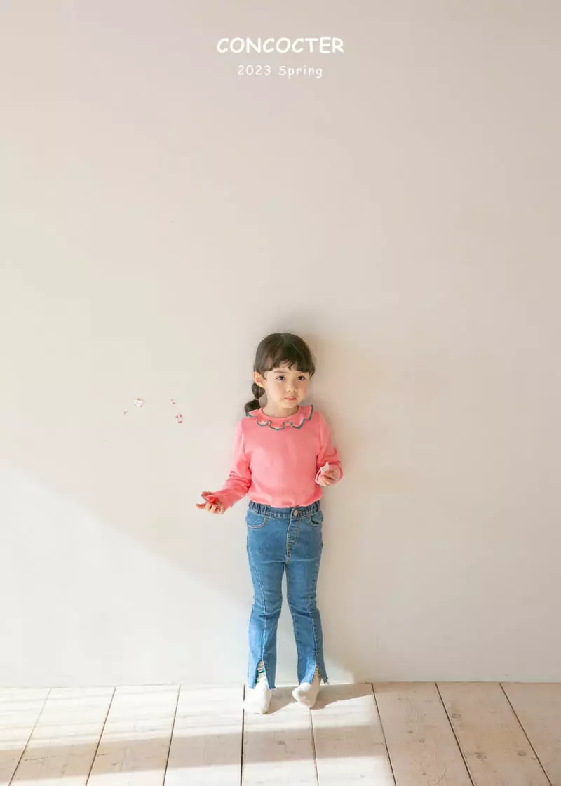 Concocter - Korean Children Fashion - #toddlerclothing - Frill Eyelet Tee - 4