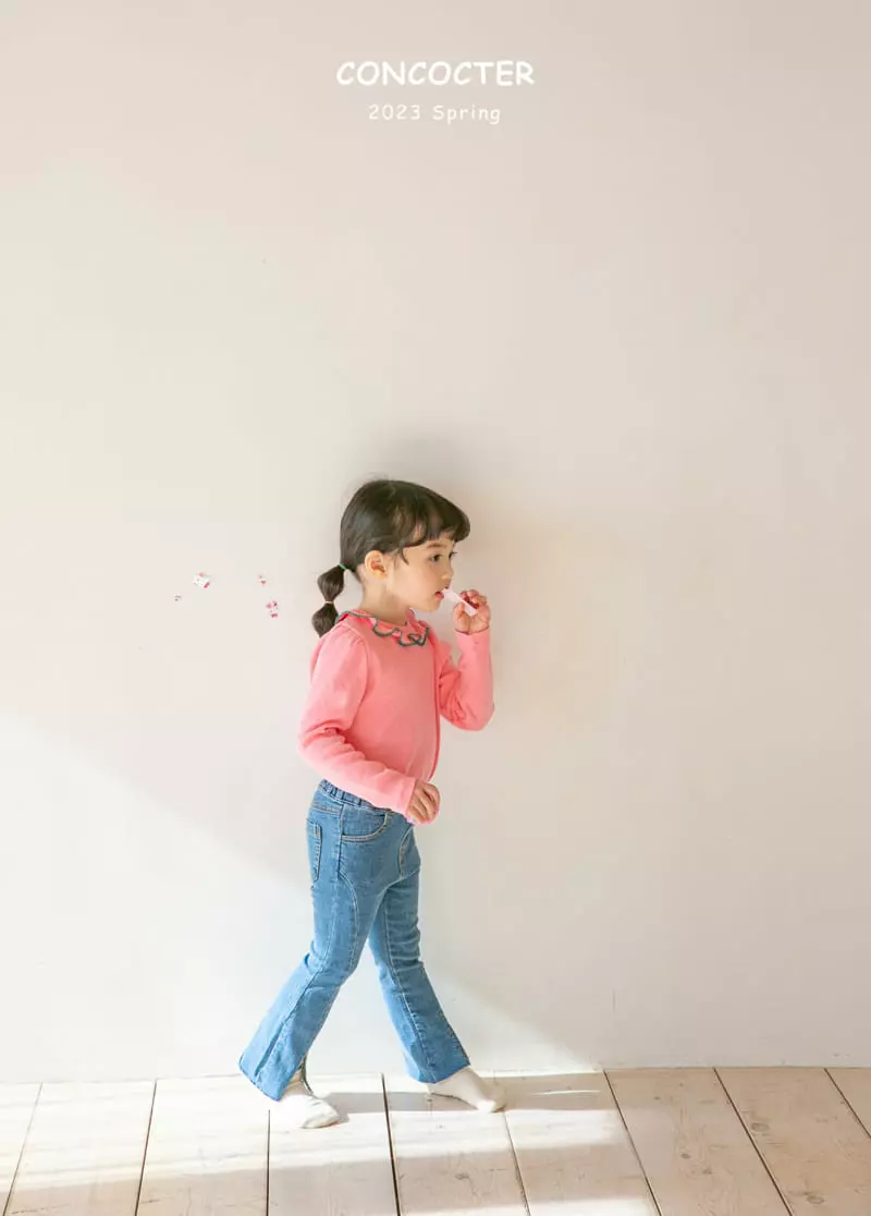 Concocter - Korean Children Fashion - #todddlerfashion - Denim Slit Pants - 3