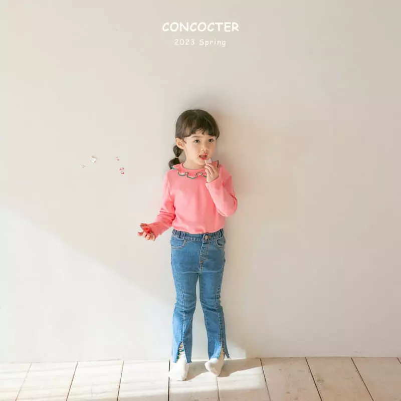 Concocter - Korean Children Fashion - #todddlerfashion - Frill Eyelet Tee - 2