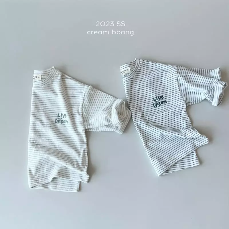 Cream Bbang - Korean Children Fashion - #childrensboutique - Live Stripes Tee