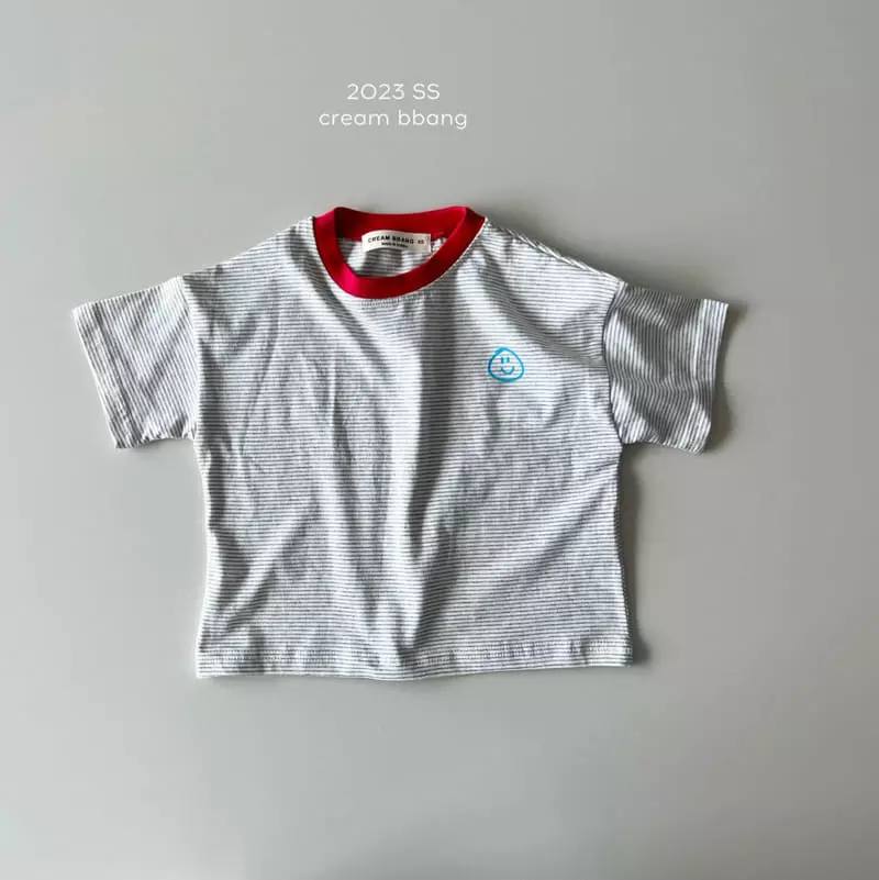 Cream Bbang - Korean Children Fashion - #designkidswear - Smile Stripes Tee - 3