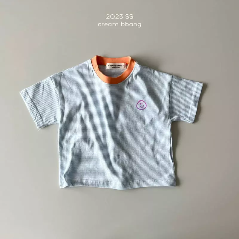 Cream Bbang - Korean Children Fashion - #fashionkids - Smile Stripes Tee - 5