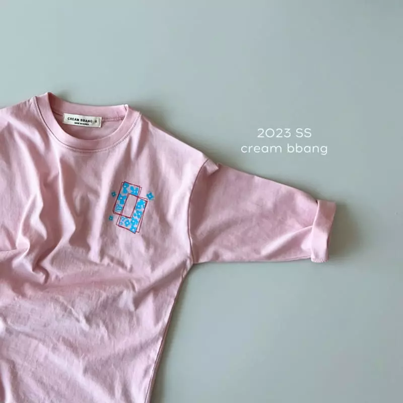 Cream Bbang - Korean Children Fashion - #fashionkids - Flower Front Back Tee - 2