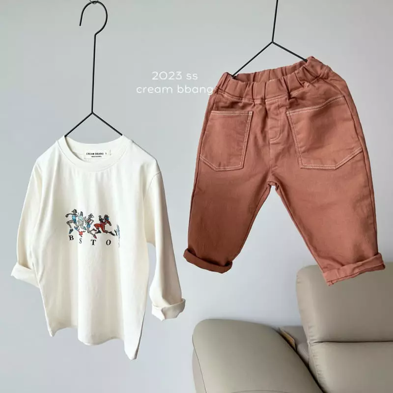 Cream Bbang - Korean Children Fashion - #kidsshorts - Boston Single Tee - 10
