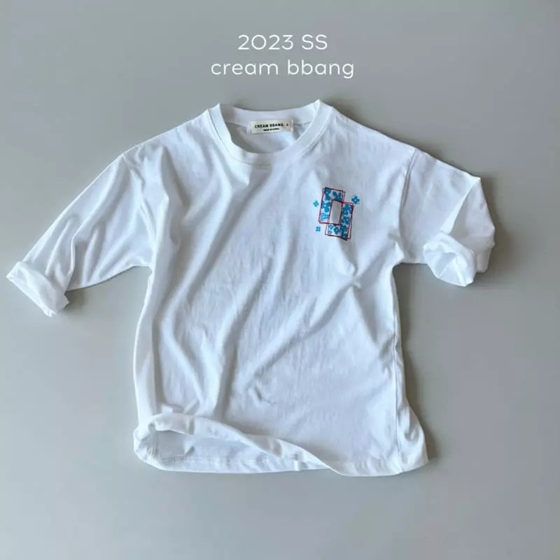 Cream Bbang - Korean Children Fashion - #kidsshorts - Flower Front Back Tee - 4