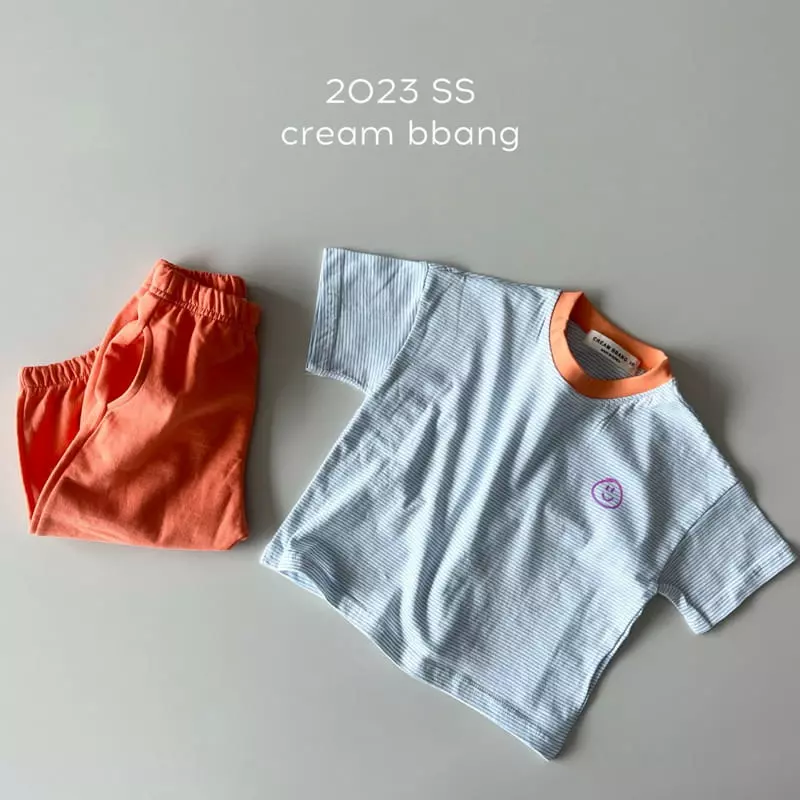 Cream Bbang - Korean Children Fashion - #littlefashionista - Smile Stripes Tee - 10