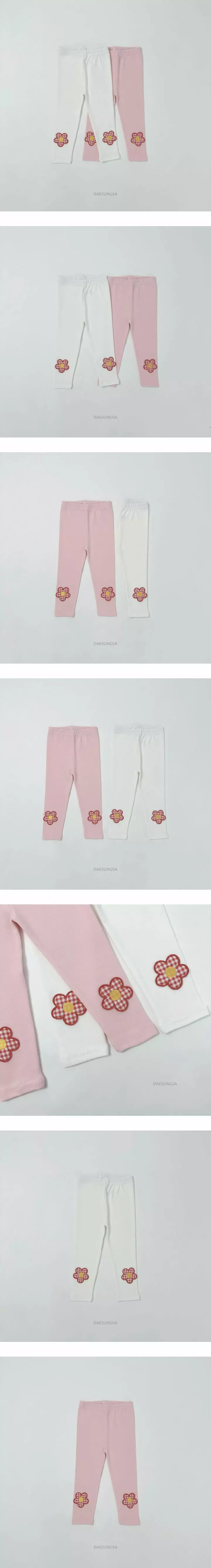 Dae Sung Sa - Korean Children Fashion - #littlefashionista - Check Flower Leggings
