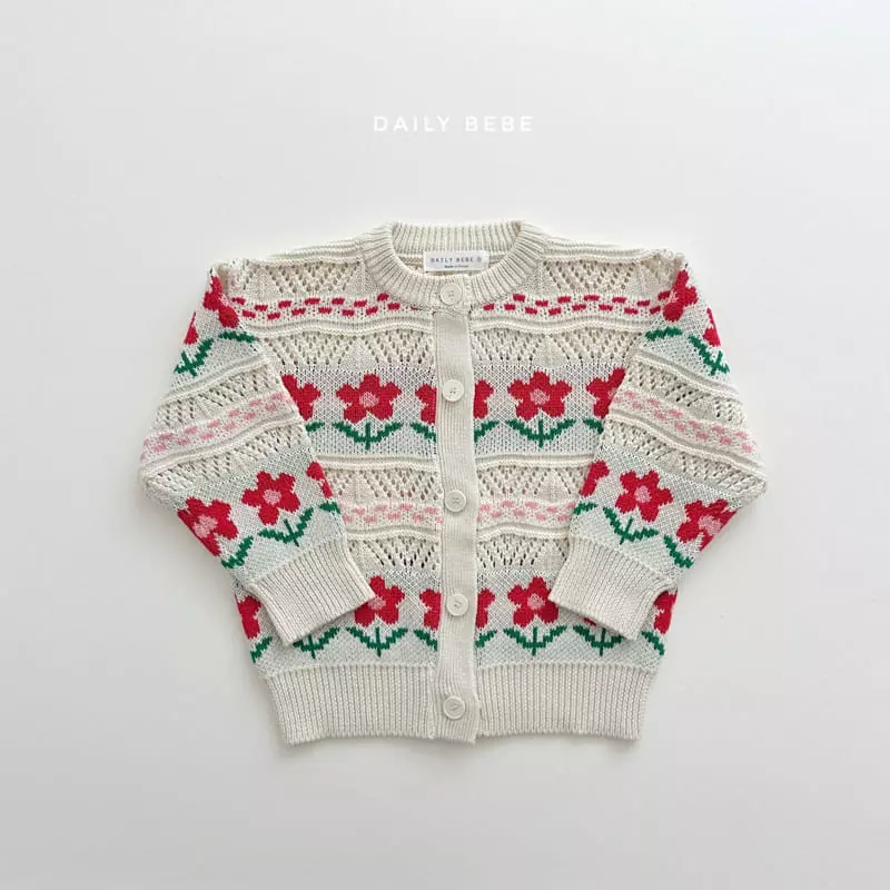 Daily Bebe - Korean Children Fashion - #discoveringself - Flower Cardigan