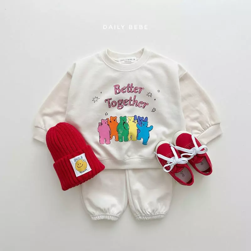 Daily Bebe - Korean Children Fashion - #discoveringself - Together Top Bottom Set - 3