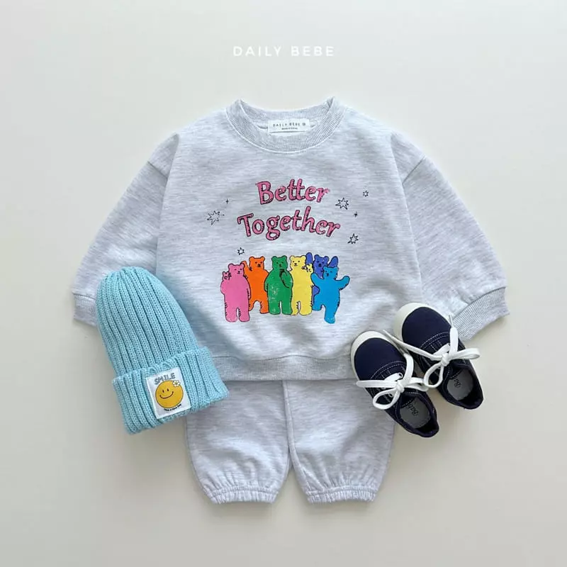 Daily Bebe - Korean Children Fashion - #discoveringself - Together Top Bottom Set - 4