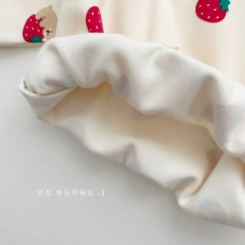 Daily Bebe - Korean Children Fashion - #fashionkids - Strawberry BEar One-piece - 4