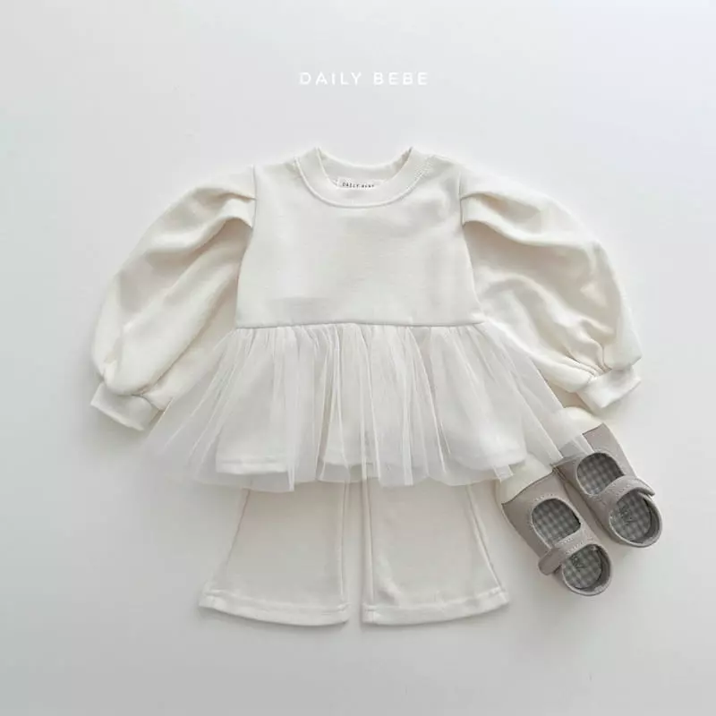 Daily Bebe - Korean Children Fashion - #kidzfashiontrend - Sha Bootscut Top Bottom Set - 3